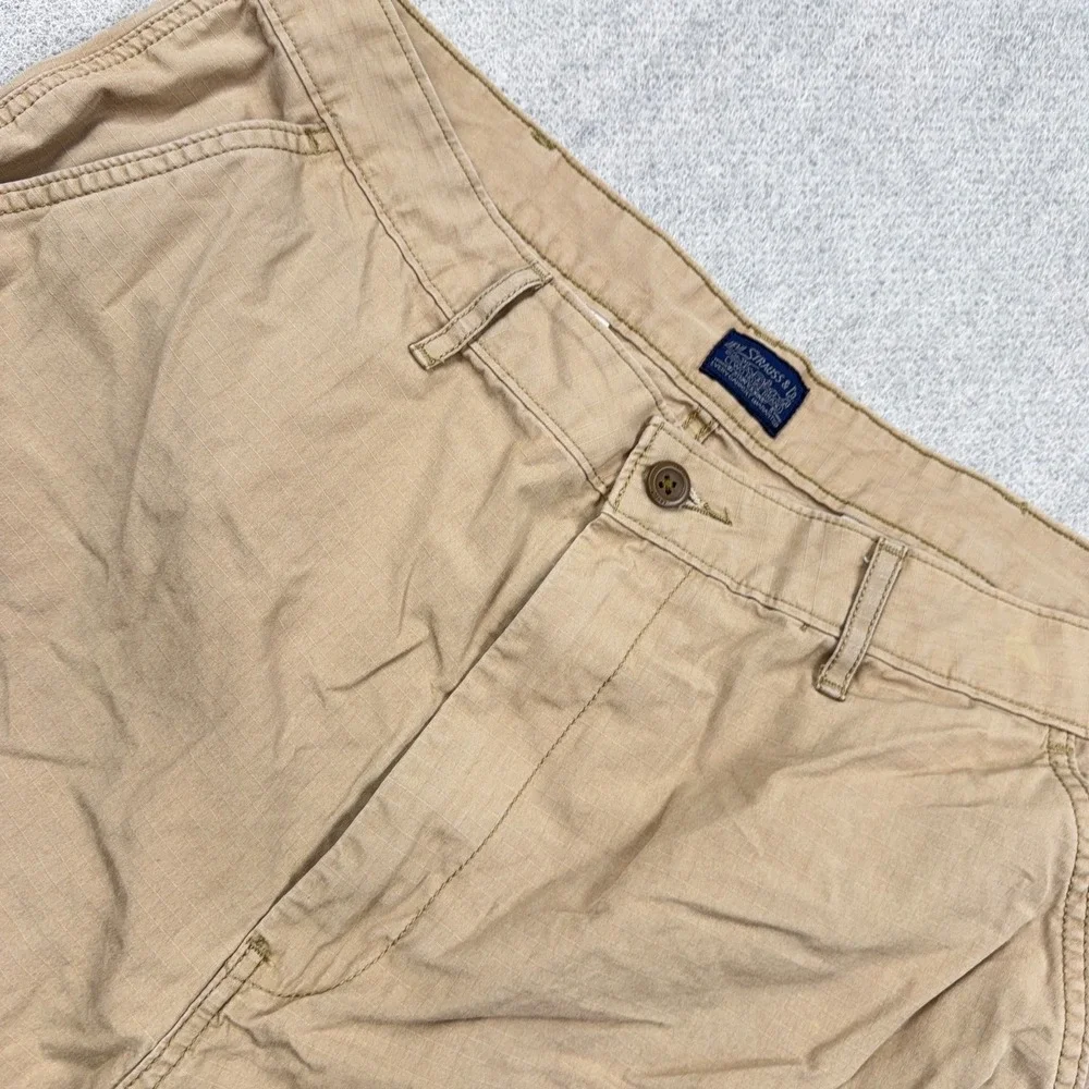 Levis Cargo Shorts Men 38 Tan Brown Rip Stop Canvas Hiking Dad Adult Utility